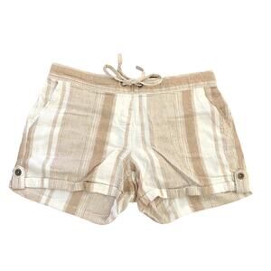 Per Se LARGE Delaney Striped Linen Blend Short - Stitch Fix Elastic Waist